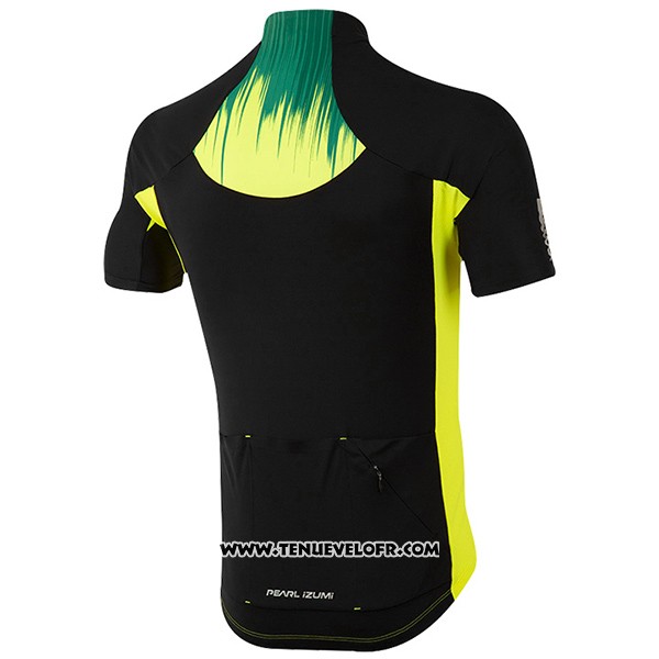 2017 Maillot Ciclismo Pearl Izumi Jaune et Noir Manches Courtes et Cuissard